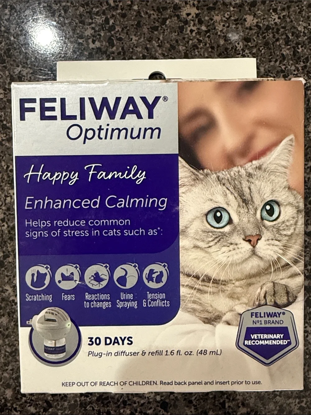 FELIWAY Optimum Enhanced Calming Diffuser for Cats – 30 Day Refill✅NEW/sealed♥️